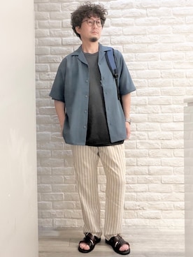 「MEI（メイ）のアイテム」を使った、片山さん（メンズ・165cm）の夏コーディネート