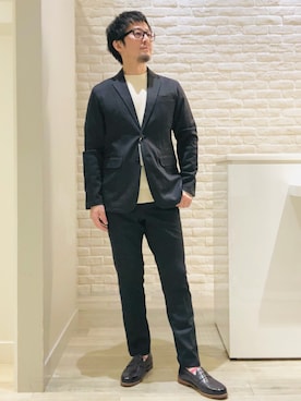 「ABAHOUSE GRAY（アバハウスグレイ）のアイテム」を使った、片山さん（メンズ・165cm）の冬コーディネート