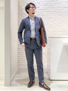 「ABAHOUSE GRAY（アバハウスグレイ）のアイテム」を使った、片山さん（メンズ・165cm）の春コーディネート