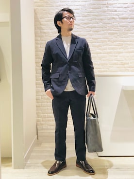 「アイテム（セットアップ）」を使った、片山さん（メンズ・165cm・40代）の秋コーディネート
