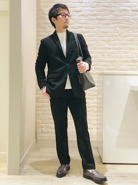 「アイテム（セットアップ）」を使った、片山さん（メンズ・165cm）の冬コーディネート