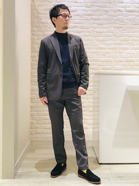 「アイテム（セットアップ）」を使った、片山さん（メンズ・165cm）の秋コーディネート