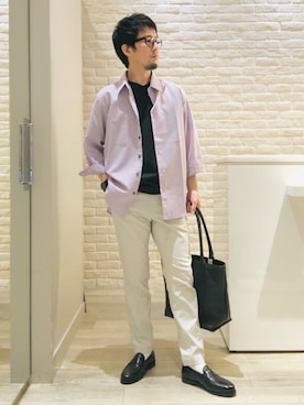 「アイテム（スラックス）」を使った、片山さん（メンズ・165cm・40代）の夏コーディネート