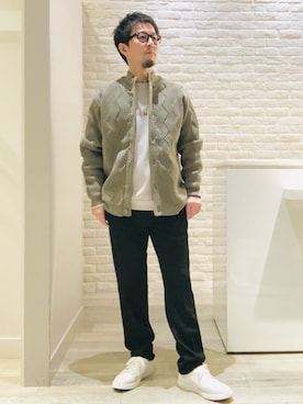 「アイテム（スラックス）」を使った、片山さん（メンズ・165cm・40代）の秋コーディネート