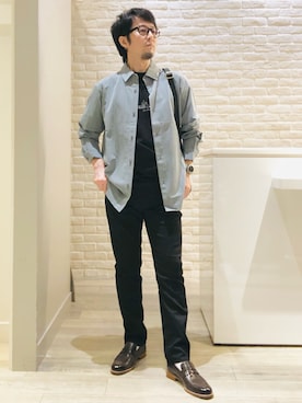 「アイテム（ボディバッグ/ウエストポーチ）」を使った、片山さん（メンズ・165cm）の秋コーディネート