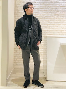 「冬アウター」｜「アイテム（セットアップ）」を使った、片山さん（メンズ・165cm）の冬コーディネート