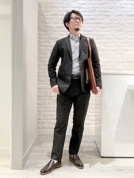 「ABAHOUSE GRAY（アバハウスグレイ）のアイテム」を使った、片山さん（メンズ・165cm）の春コーディネート