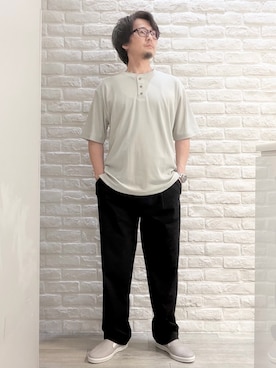 「ABAHOUSE GRAY（アバハウスグレイ）のアイテム」を使った、片山さん（メンズ・165cm）の夏コーディネート