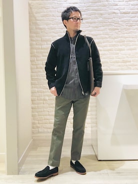 「アイテム（シャツ/ブラウス）」を使った、片山さん（メンズ・165cm・40代）の秋コーディネート