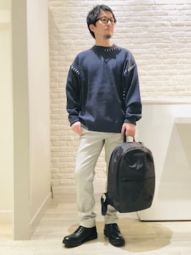 「アイテム（バッグ）」を使った、片山さん（メンズ・165cm・40代）の冬コーディネート