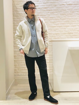 「アイテム（チノパンツ）」を使った、片山さん（メンズ・165cm・40代）の秋コーディネート