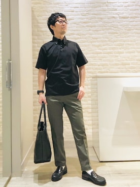 「アイテム（チノパンツ）」を使った、片山さん（メンズ・165cm・40代）の夏コーディネート