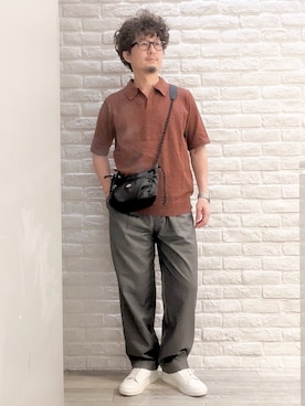 「Dickies（ディッキーズ）のアイテム」を使った、片山さん（メンズ・165cm）の夏コーディネート