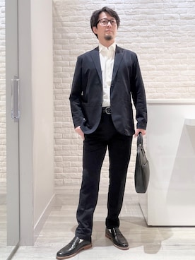 「ABAHOUSE GRAY（アバハウスグレイ）のアイテム」を使った、片山さん（メンズ・165cm）の春コーディネート