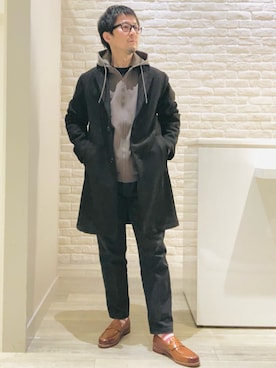 「アイテム（チェスターコート）」を使った、片山さん（メンズ・165cm・40代）の冬コーディネート