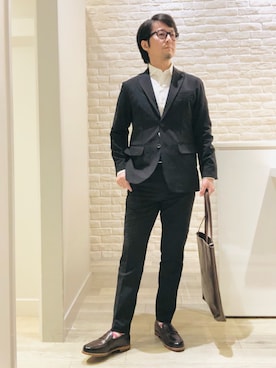 「アイテム（セットアップ）」を使った、片山さん（メンズ・165cm）の秋コーディネート