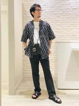「アイテム（サンダル）」を使った、片山さん（メンズ・165cm・40代）の夏コーディネート