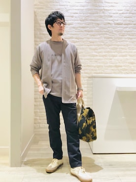 「アイテム（カーディガン/ボレロ）」を使った、片山さん（メンズ・165cm・40代）の秋コーディネート