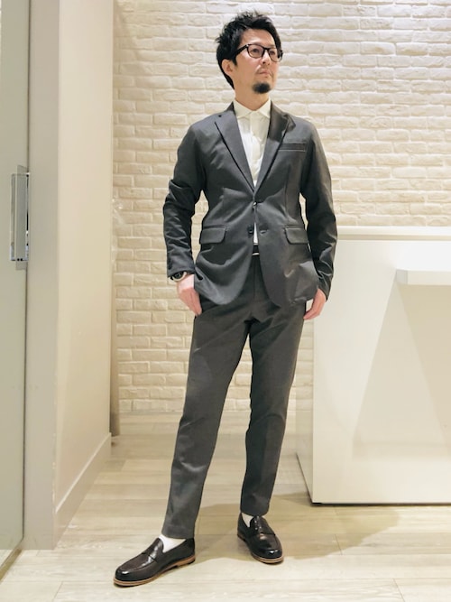 美品ABAHOUSE ビジネススーツ セットアップサイズ48ウォッシャブル ABAHOUSE GRAY セットアップ 「上下2点セット/セットアップ対応