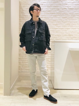 「アイテム（デニムジャケット）」を使った、片山さん（メンズ・165cm・40代）の秋コーディネート