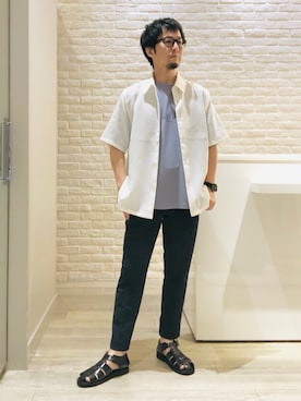 「アイテム（Tシャツ/カットソー）」を使った、片山さん（メンズ・165cm・40代）の夏コーディネート