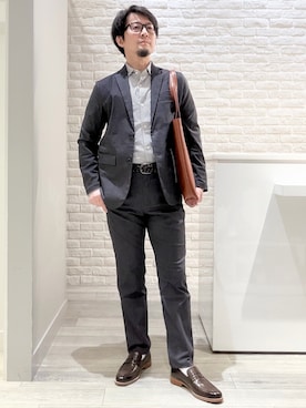 「ABAHOUSE GRAY（アバハウスグレイ）のアイテム」を使った、片山さん（メンズ・165cm）の春コーディネート