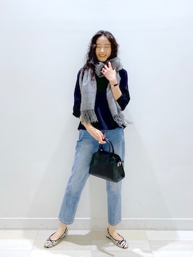「チェック柄に恋してる」｜「アイテム（スーツジャケット）」を使った、YUKARIさん（レディース・169cm）の秋コーディネート