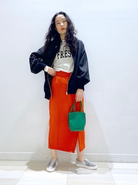 「Coming soon…」｜「アイテム（MA-1）」を使った、YUKARIさん（レディース・169cm）の冬コーディネート