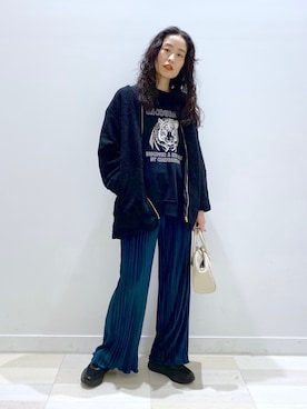 「プリーツ」｜「アイテム（ブルゾン）」を使った、YUKARIさん（レディース・169cm）の秋コーディネート