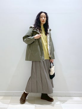 「タートルネック」｜「アイテム（マウンテンパーカー）」を使った、YUKARIさん（レディース・169cm）の冬コーディネート