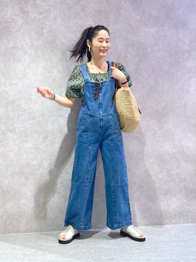 「JEANASIS（ジーナシス）のアイテム（サロペット/オーバーオール）」を使った、YUKARIさん（レディース・169cm）の夏コーディネート