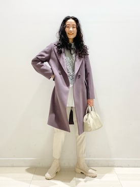「タートルネック」｜「アイテム（クラッチバッグ）」を使った、YUKARIさん（レディース・169cm）の冬コーディネート