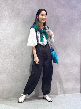 「袖ボリューム」｜「アイテム（オールインワン・サロペット）」を使った、YUKARIさん（レディース・169cm）の春コーディネート