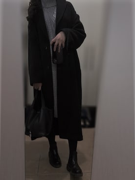 「ニット/セーター」｜「アイテム（チェスターコート）」を使った、ぽさん（レディース・163cm）の秋コーディネート