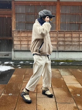 「KEEN（キーン）のアイテム（ブーツ）」を使った、さんらいとさん（メンズ・172cm）の冬コーディネート