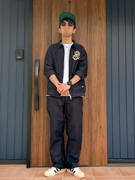 「JINS（ジンズ）のアイテム」を使った、めそさん（メンズ・168cm）の春コーディネート