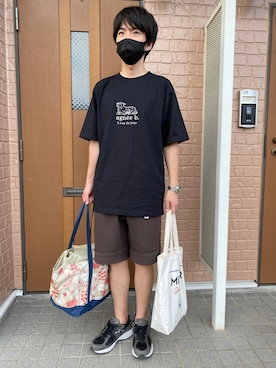 「MR.GENTLEMAN（ミスタージェントルマン）のアイテム（バッグ）」を使った、めそさん（メンズ・168cm）の夏コーディネート