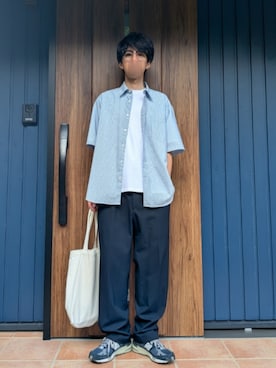 「JINS（ジンズ）のアイテム」を使った、めそさん（メンズ・168cm）の夏コーディネート