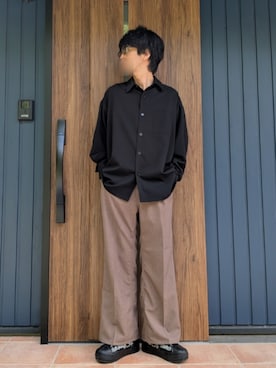 「JINS（ジンズ）のアイテム」を使った、めそさん（メンズ・168cm）の夏コーディネート