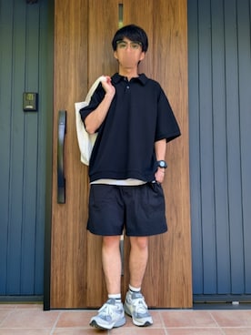 「NEW BALANCE（ニューバランス）のMR993GL（スニーカー、グレー系）」を使った、めそさん（メンズ・168cm）の夏コーディネート