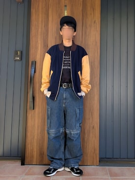 「アイテム（ブルゾン）」を使った、めそさん（メンズ・168cm）の秋コーディネート