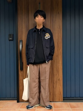 「アイテム（ポロシャツ）」を使った、めそさん（メンズ・168cm）の秋コーディネート