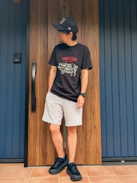 「JINS（ジンズ）のアイテム」を使った、めそさん（メンズ・168cm）の夏コーディネート