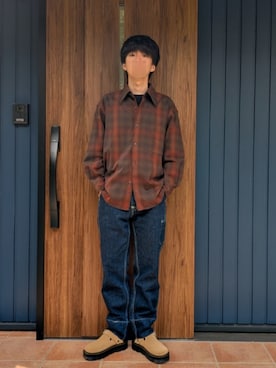 「アイテム（スリッポン）」を使った、めそさん（メンズ・168cm）の秋コーディネート