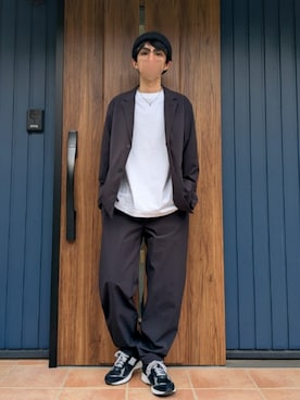 「JINS（ジンズ）のアイテム」を使った、めそさん（メンズ・168cm）の春コーディネート