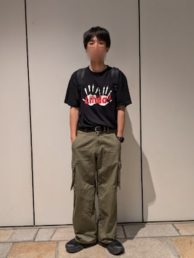「アイテム（デジタル腕時計）」を使った、めそさん（メンズ・168cm）の夏コーディネート