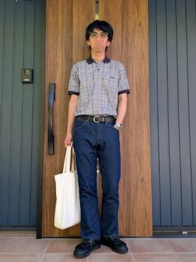 「JINS（ジンズ）のアイテム」を使った、めそさん（メンズ・168cm）の夏コーディネート