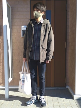 「MR.GENTLEMAN（ミスタージェントルマン）のアイテム（バッグ）」を使った、めそさん（メンズ・168cm）の冬コーディネート