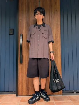 「JINS（ジンズ）のアイテム」を使った、めそさん（メンズ・168cm）の夏コーディネート