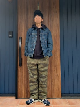 「アイテム（デニムジャケット）」を使った、めそさん（メンズ・168cm）の秋コーディネート